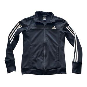 Adidas Black Track Jacket Full Zip 3-Stripe Climalite Size Small NWOT